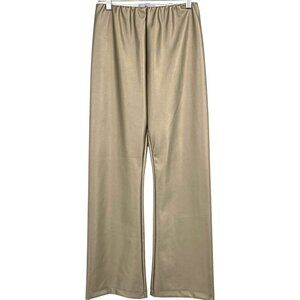 Never a Wallflower Pull On Pants Platinum Faux Leather Gold Size XS